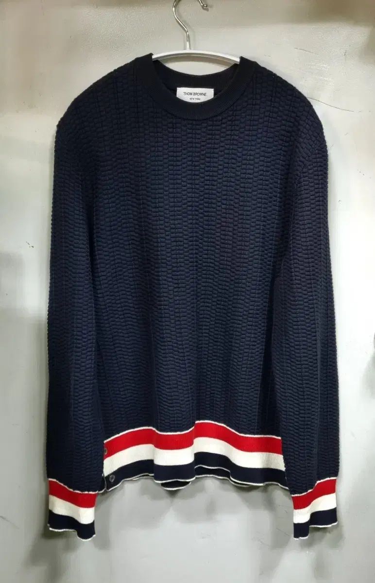 Thom Browne トム ブラウン ストライプ トリミング フル オーバ ニット セーター
