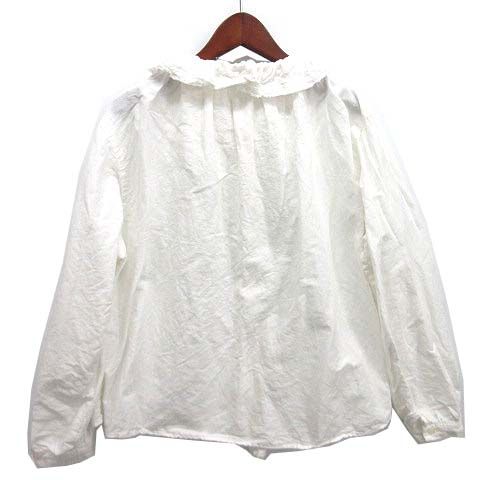 ネストローブ nest Robe コットン リネン ダンガリー フリル シャツ 長袖 2025 AW オフホワイト 白 F 01234-1469