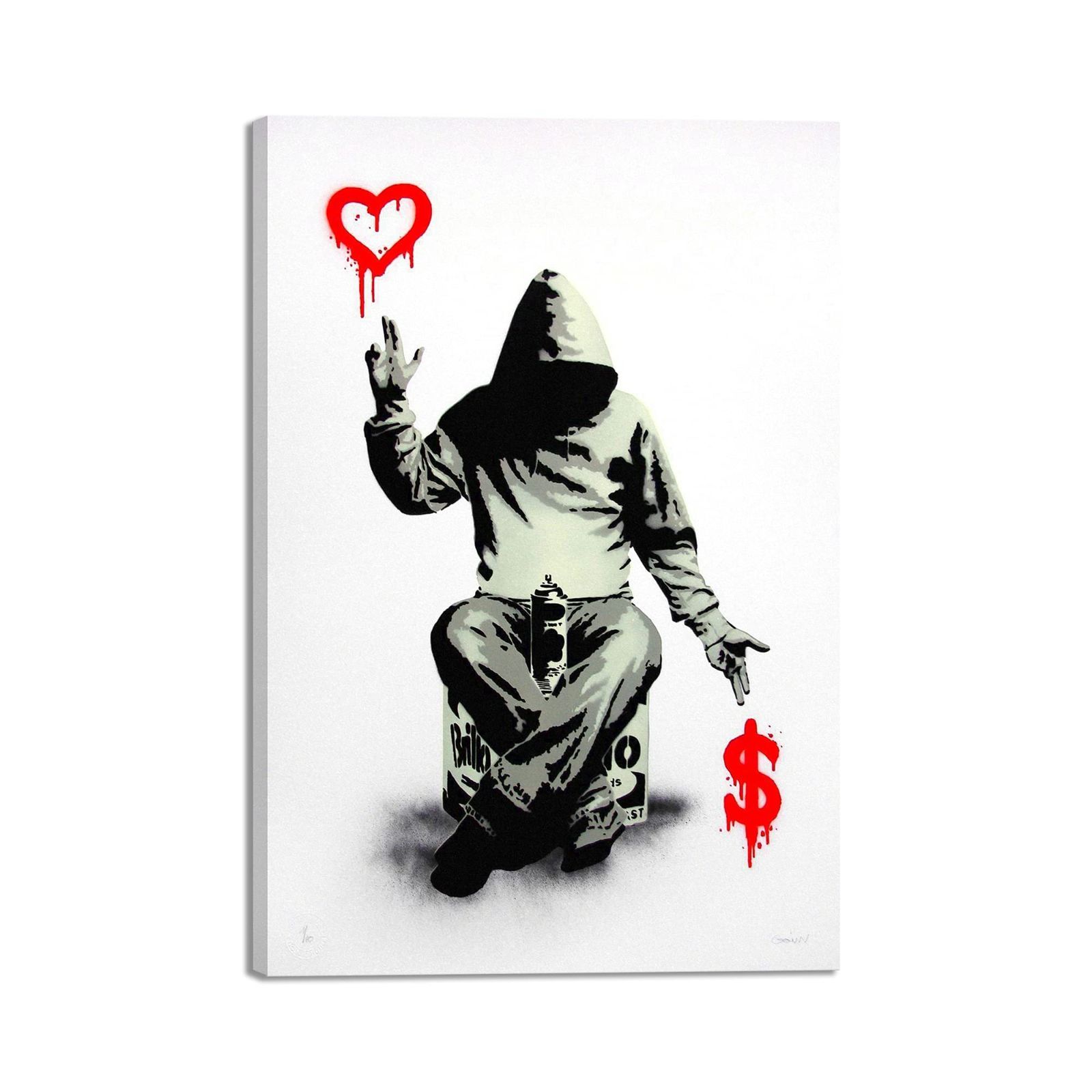 【数量限定】愛とお金 ポスター バンクシー アートパネル 絵画 写真 アートパネル 壁掛け 部屋飾り Banksy 背景絵画 美しい贈り物 プレゼント-リビング、ダイニング、寝室、お風呂、オフィス