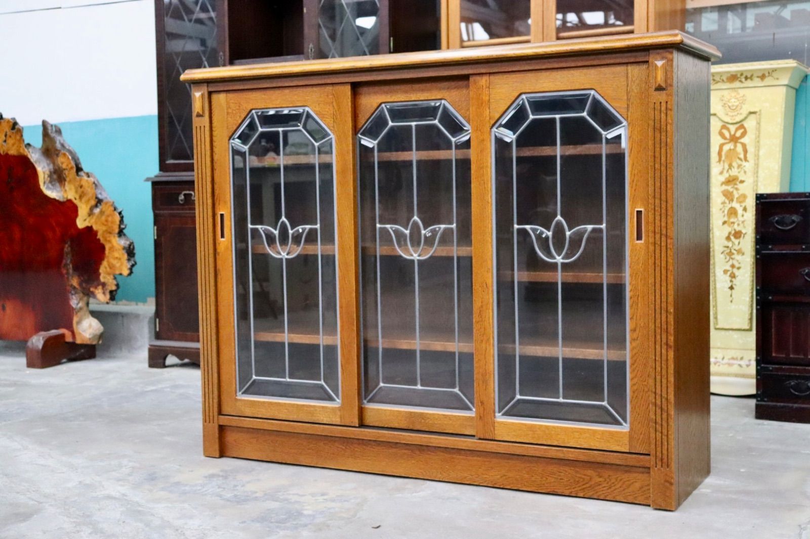 GMIS274○三越家具 Brugge ブルージュ キャビネット サイドボード リビングボード 飾り棚 三越伊勢丹 英国クラシック ヴィンテージ