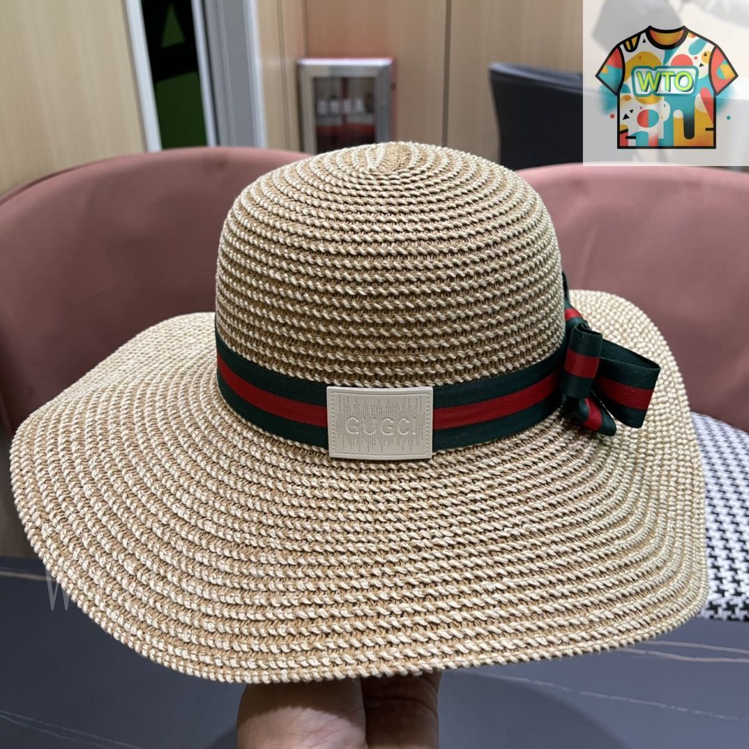 今日特価】Gucci 2024 麦わら帽 リボン飾り-3 - メルカリ