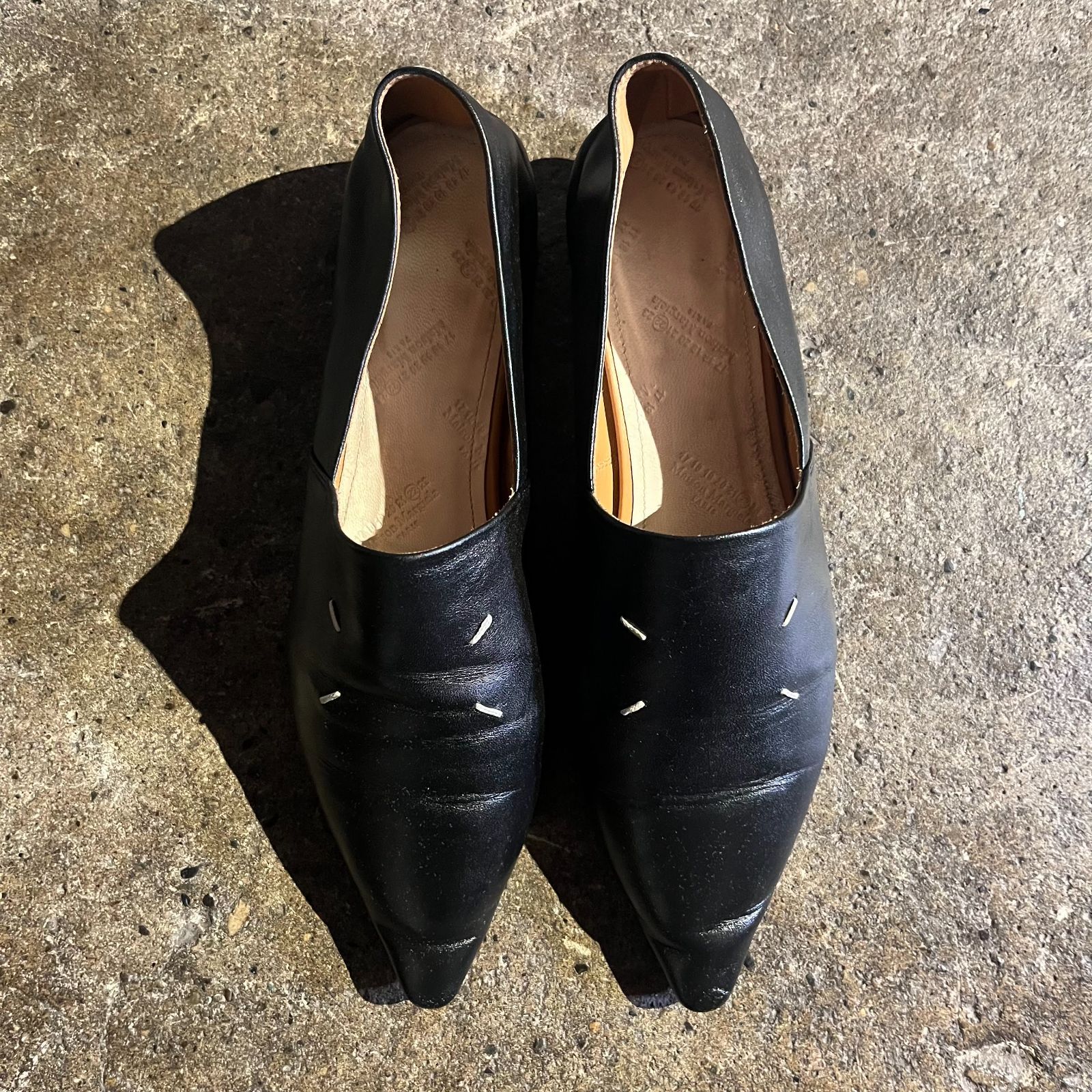 Maison Margiela POINTED TOE LEATHER SHOES 38 ローファー