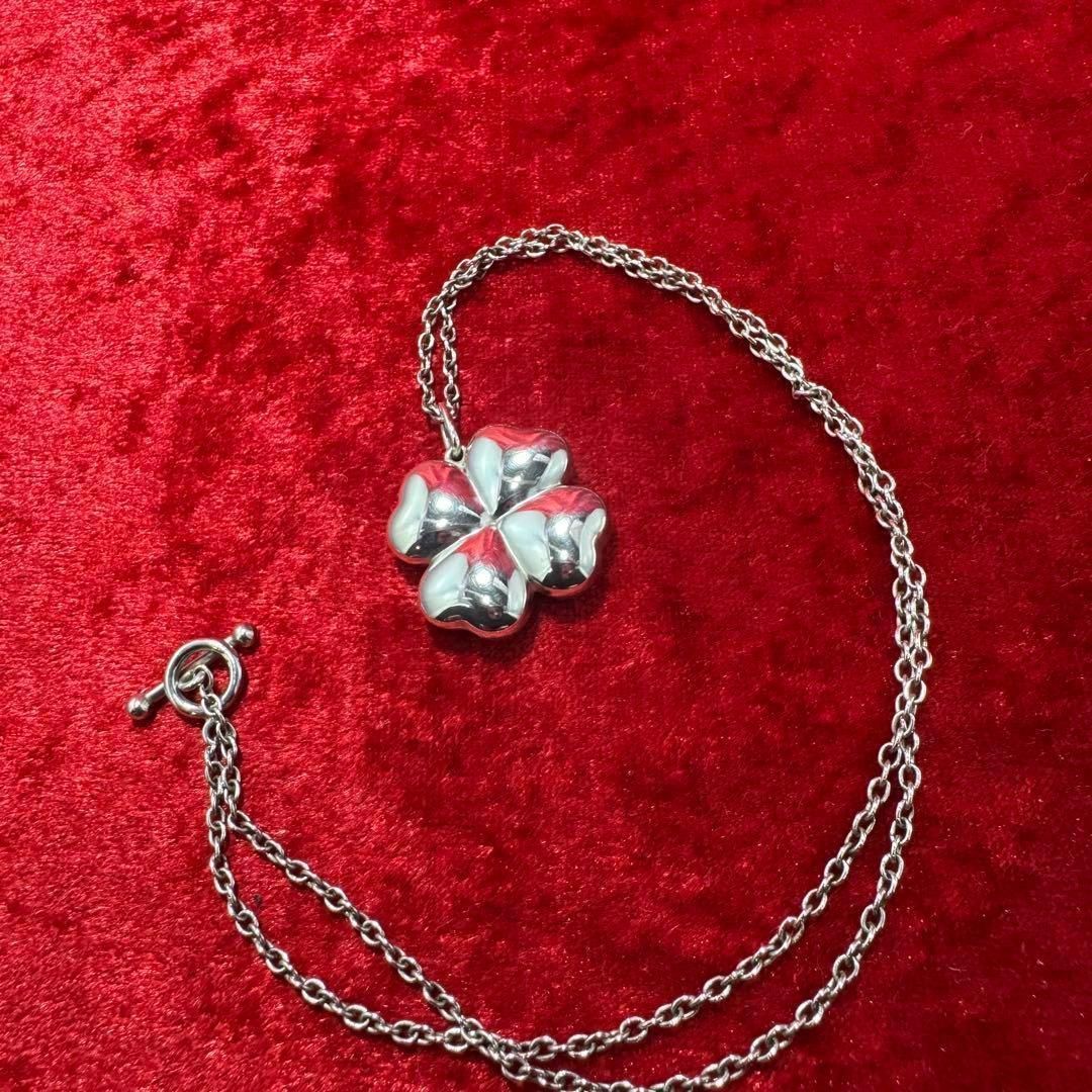 美品 可愛いクローバー ネックレス ジョージジェンセン/GEORG JENSEN