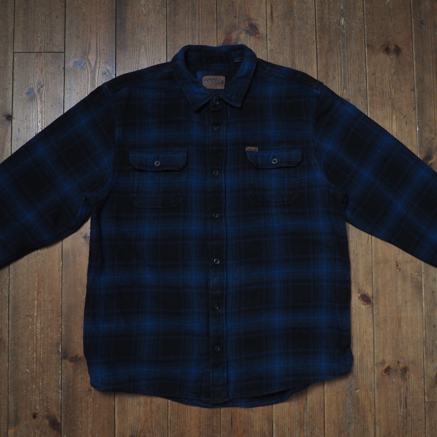 オービス ヘビーネルシャツ オンブレチェック サイドポケット