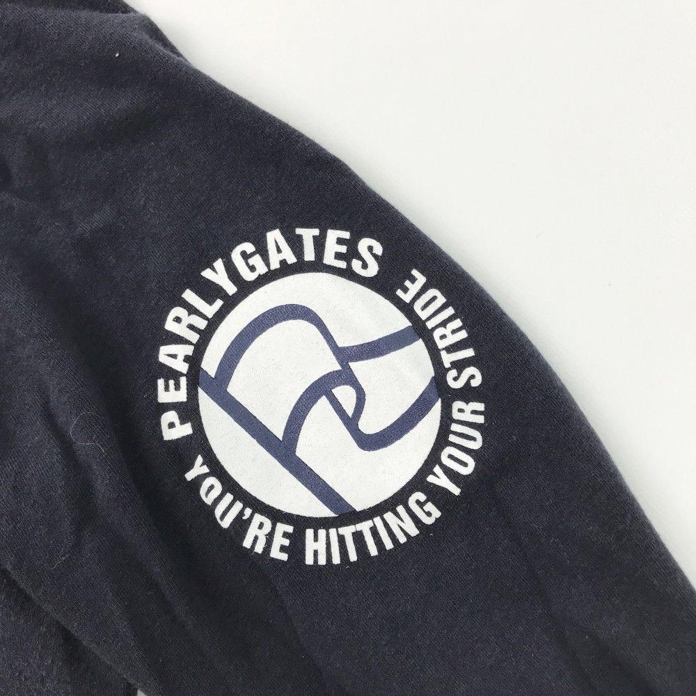 サイズ：1 PEARLY GATES パーリーゲイツ  ハイネック 長袖Tシャツ  ネイビー系 [240101465235] ゴルフウェア レディース ストスト サイズ：1 PEARLY GATES パーリーゲイツ ハイネック 長袖Tシャツ