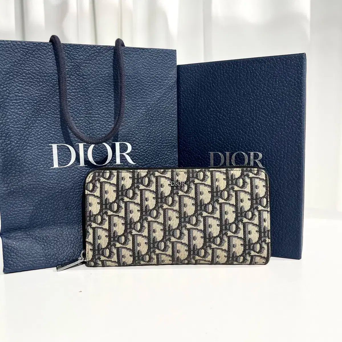 クリスチャンディオール トロッター オブリーク長財布 ロゴ ラウンド