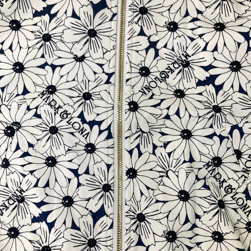 サイズ：S MARK&amp;LONA マークアンドロナ ; トラックジャケット 総柄 ホワイト系 [240101431857] ゴルフウェア レディース ストスト サイズ：S MARK&LONA マークアンドロナ ; トラックジャケット 総