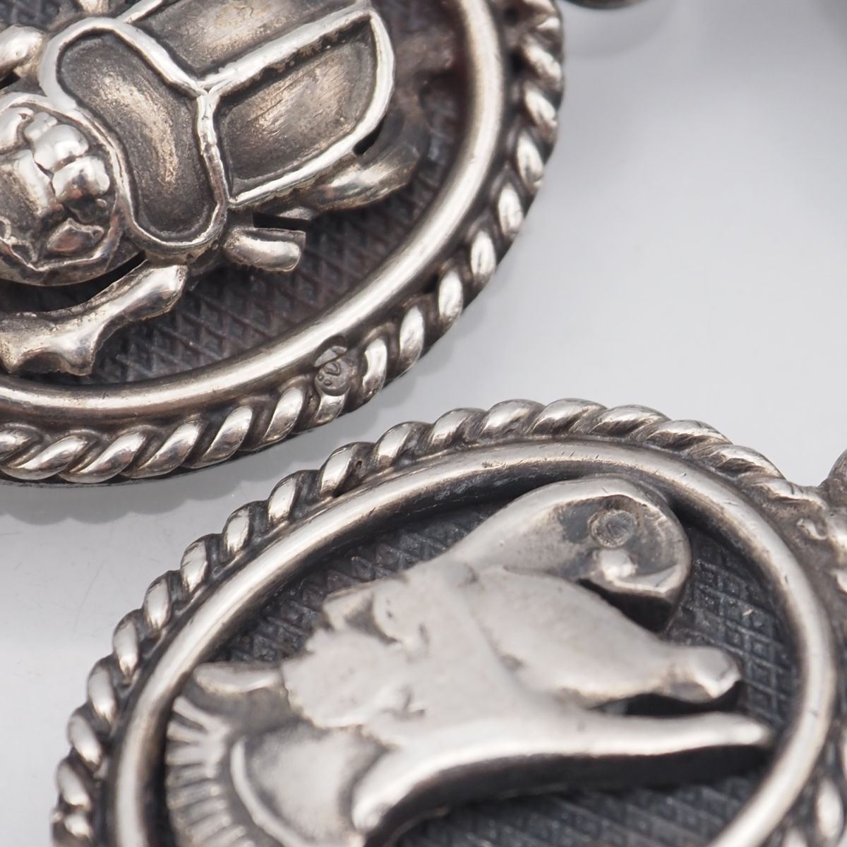 G492 ヴィンテージ ホールマーク刻印 ブレスレット エジプト王 スカラベ アンク エジプト十字 デザイン シルバー SIROKUMA-CORPORATION_COM