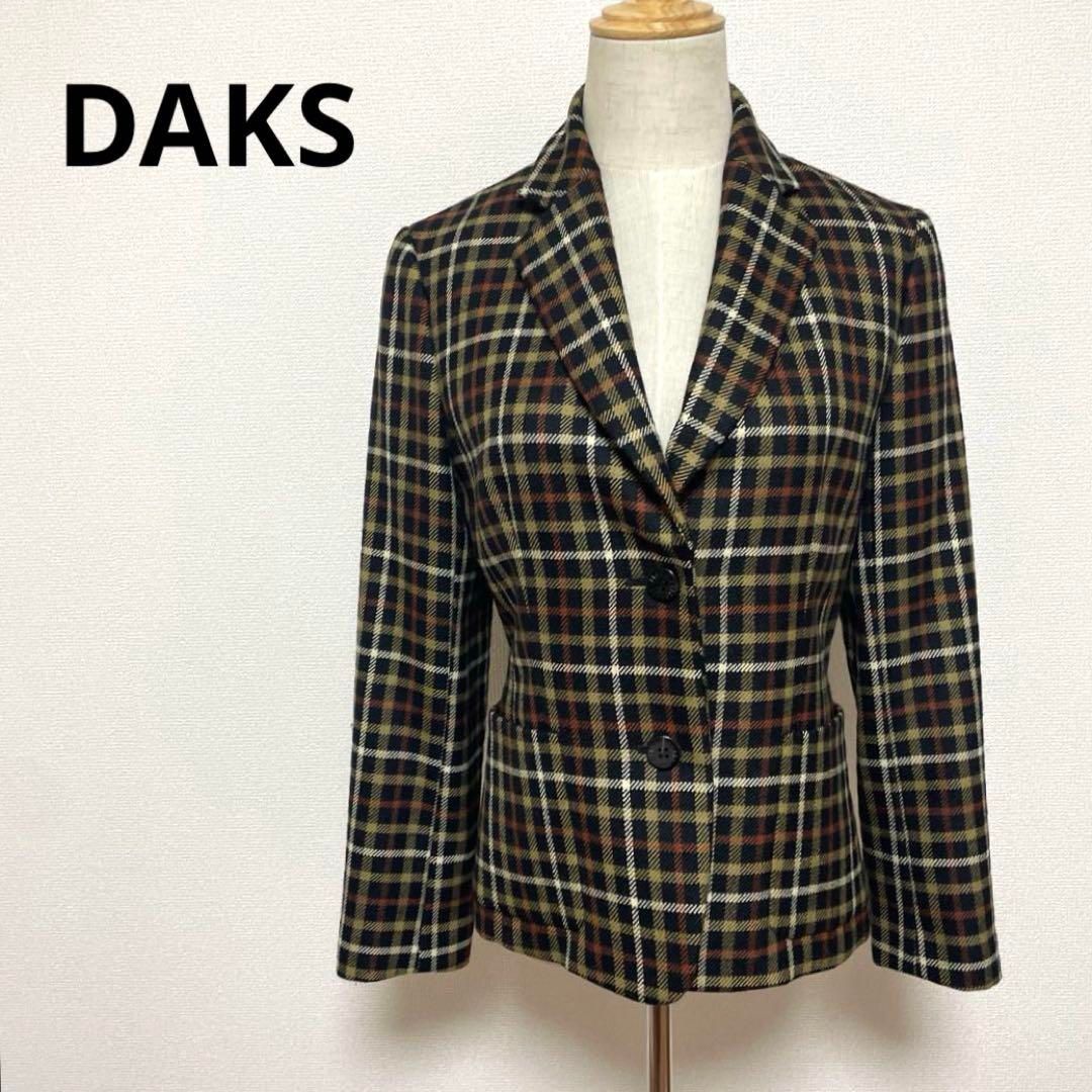 DAKS ダックス チェック柄 テーラードジャケット 40 ウール100 