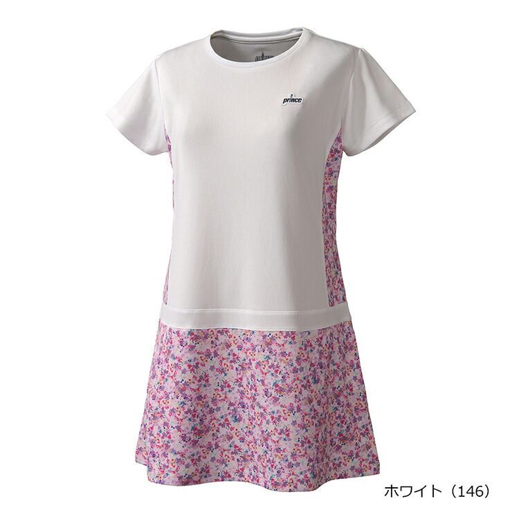prince プリンス レディース ウィメンズ テニス ワンピース 吸水速乾 UPF50 リサイクル 制電 ソフトメッシュドライ 素材 ホワイト WS5403-146