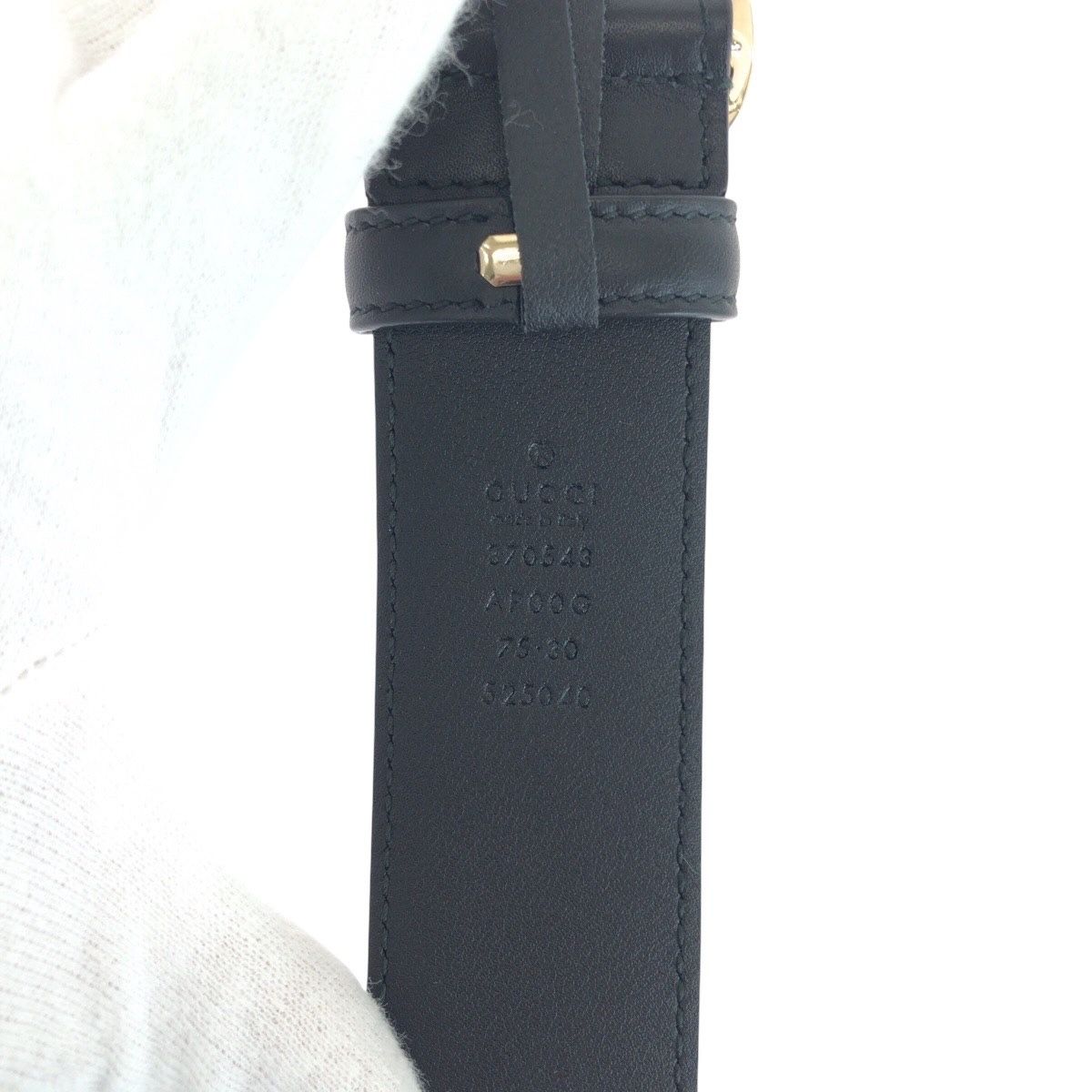 【美品】GUCCI グッチ インターロッキング ベルト ゴールド ブラック 23 グッチ ベルト レザー GG シマ 黒 インターロッキング ゴールド メンズ