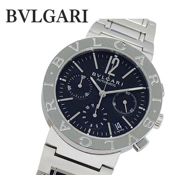 BVLGARI ブルガリ ブルガリブルガリ BB38SSCH クロノグラフ デイト 黒 ブラック SS ステンレス メンズ 自動巻き【6ヶ月保証】【腕時計】