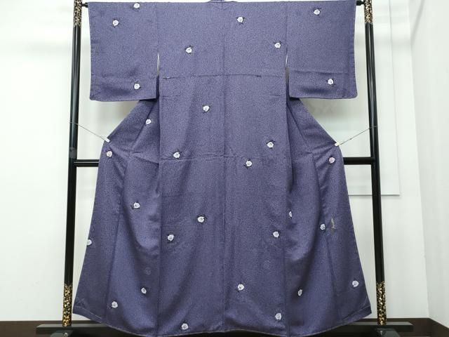 平和屋着物○北大路魯山人 小紋 椿文 金彩 正絹 逸品 CAAR8095vf  