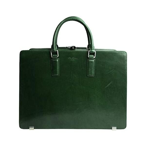 Dom Teporna Italy ビジネスバッグ 本革 ブリーフケース イタリアンレザー 底鋲 自立 カバン ビジネス A4 書類 13インチ