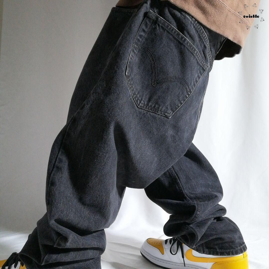 美品　リーバイス　550　w42 L30　ブラック　デニム　古着　テーパード リーバイス Levis 550 RELAXED FIT テーパードデニムパンツ