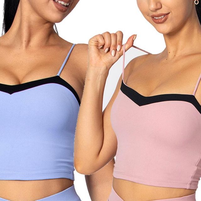 ブラトップ バイカラーチューブトップ 大人用 選べる2色 練習着 レッスン着 ピンク青ブルー S/M/L/XL  エイティズチアダンスチアリーディング レディースチアガール フィットネス ジム