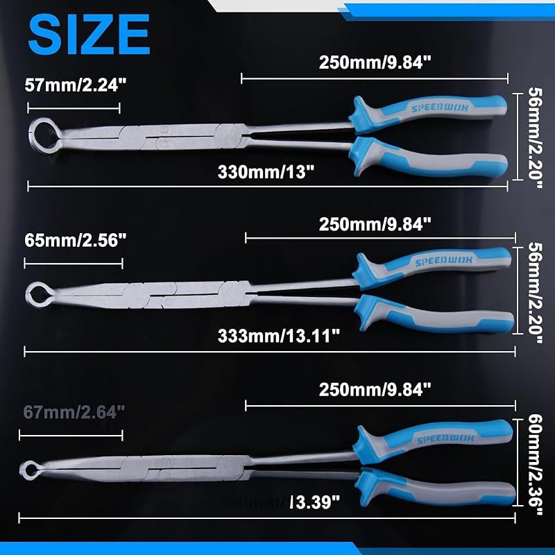 SPEEDWOX ホースプライヤー セット 3本 ホースクランププライヤー ロング メカニックプライヤー ロングプライヤー ロングホースグリッパー ロングノーズ ホースクランプ プライヤー ロングノーズホースプライヤー ロングリーチタイプ ロングサイズ 超 0 HRDEVELOPMENT_JP