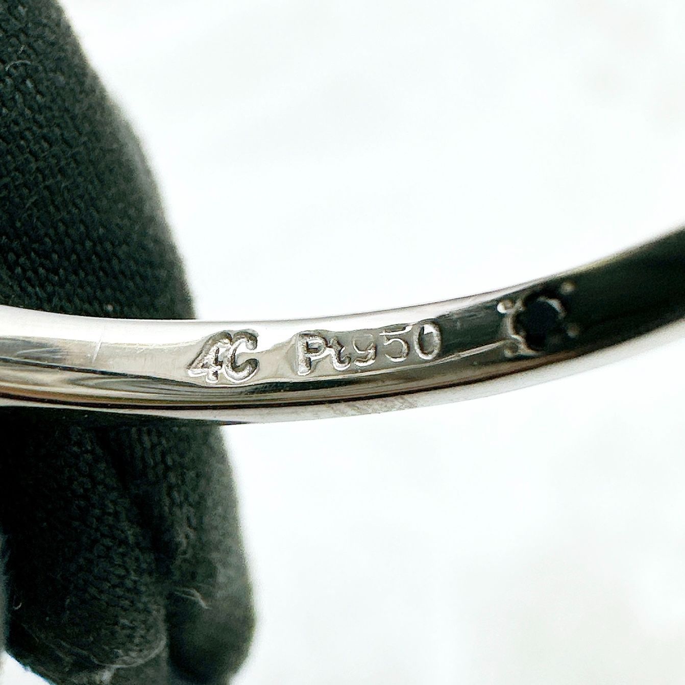 【出品8月中まで♡8号極美品】4°C プラチナダイヤモンドハーフエタニティリング 美品🌟4℃ ハーフエタニティ ダイヤモンド プラチナ リング 8号 U