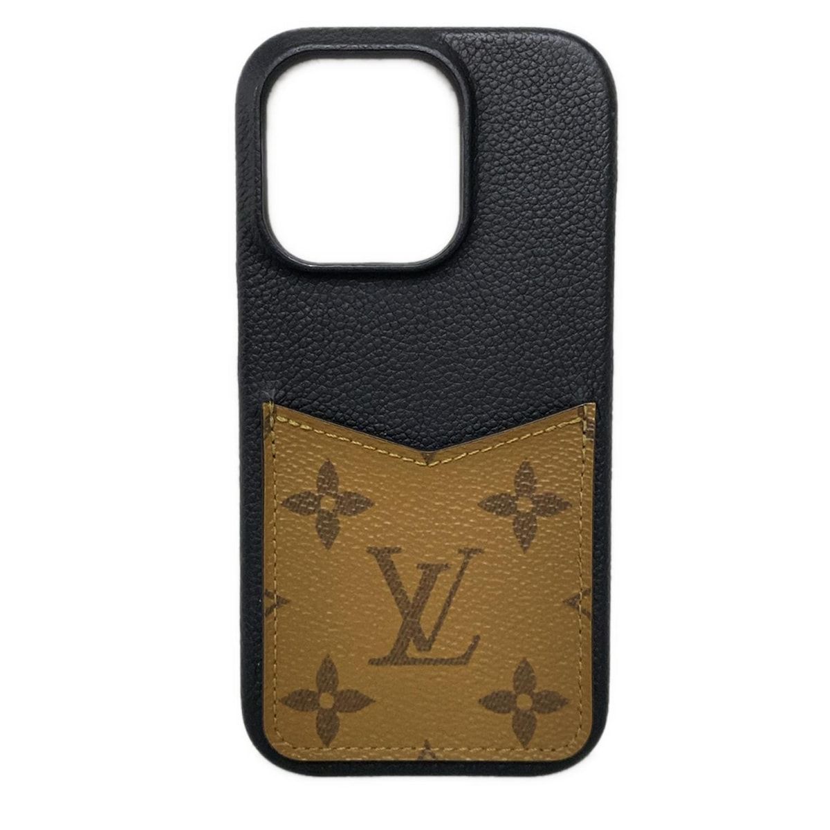 LOUIS VUITTON ルイヴィトン 携帯電話ケース モノグラム IPHONEバンパー14PRO M81998 ノワール レザー 牛革