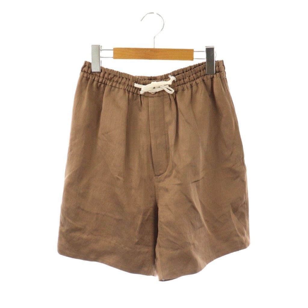 【中古】マディソンブルー MADISONBLUE 24SS DRAWSTRING SHORTS R/L ショートパンツ ハーフ リネン混 00 XS 茶 マディソンブルー MADISONBLUE 24SS DRAWSTRING SHORTS R/L ショート