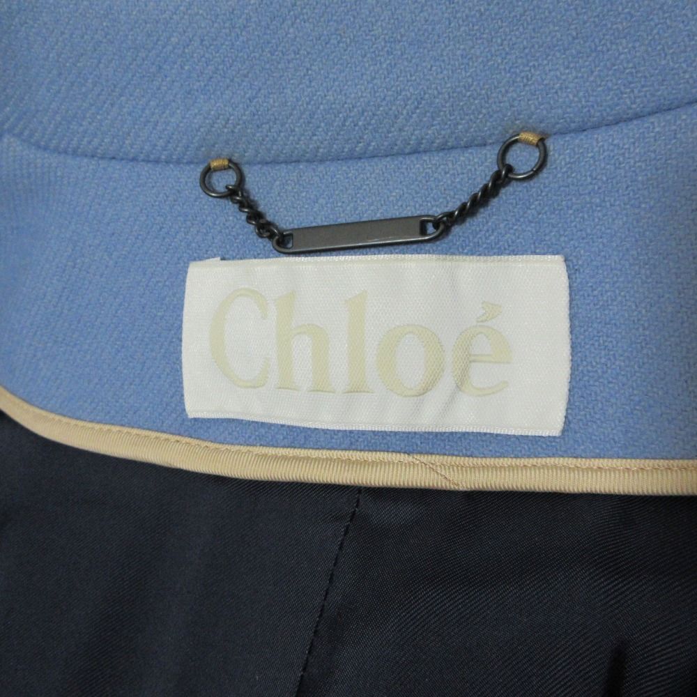 良品 Chloe クロエ ウールメルトン ロングステンカラーコート 36