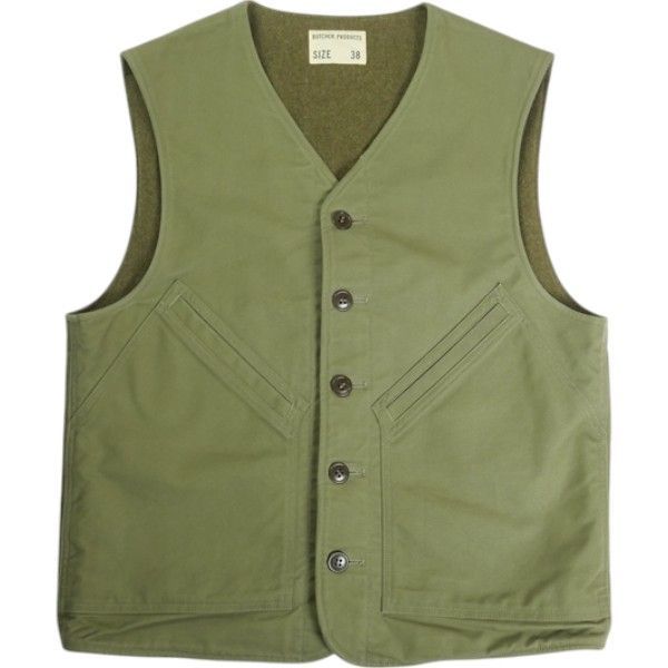 BUTCHER PRODUCTS フィールドベスト 46 ATLAST&CO At Last&Co】BUTCHER PRODUCTS ベスト（オリーブ）