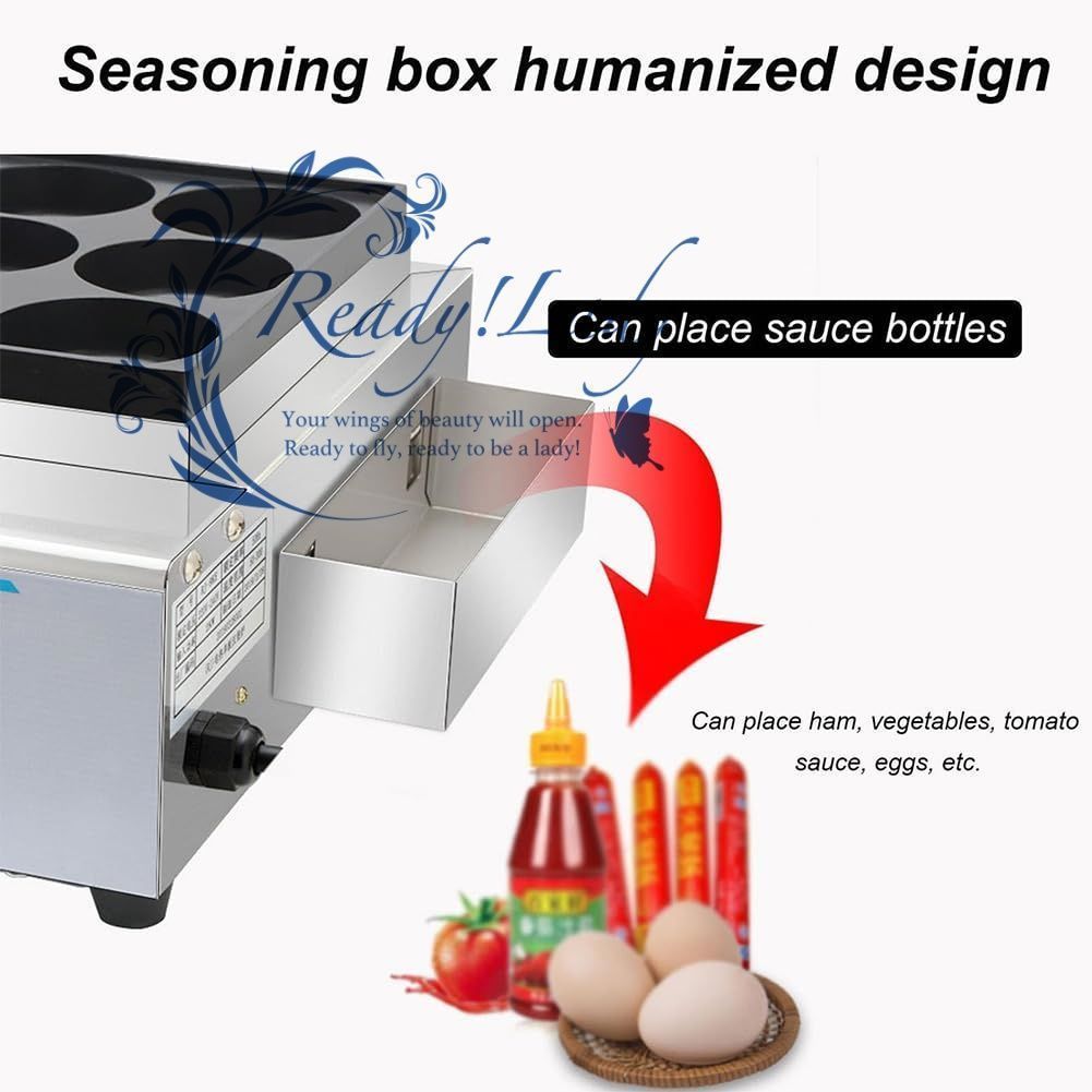 業務用小豆ケーキマシン 9穴ステンレス鋼エッグバーガーマシン