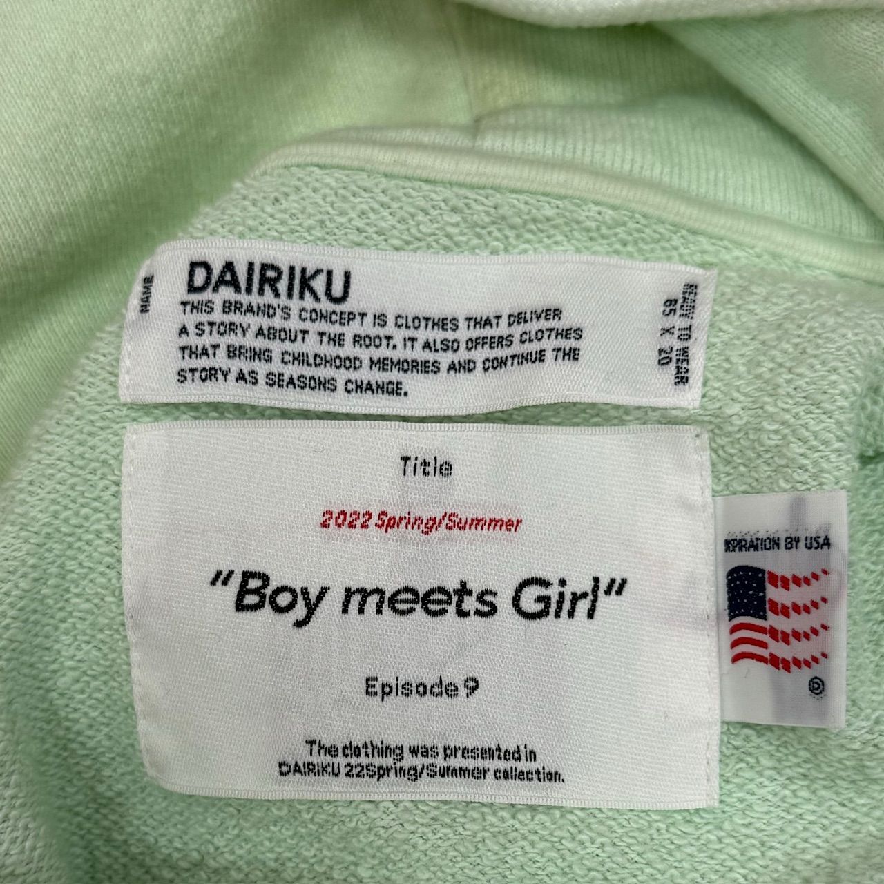 DAIRIKU Boy meets Girl Damage ジップパーカー BoymeetsGirl Zip Up Hoodie (22SS C-1) | DAIRIKU / トップス