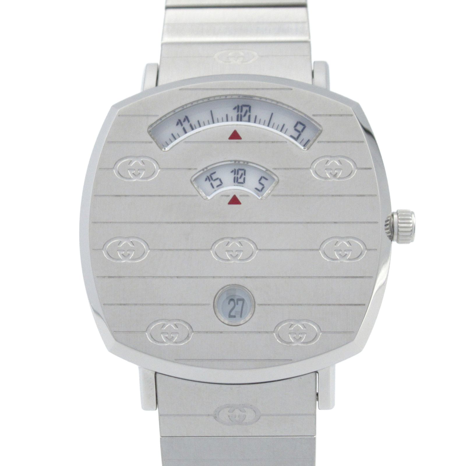 グッチ GUCCI 腕時計 グリップ YA157401 ホワイト ステンレススチール グリップ ボーイズ Used A