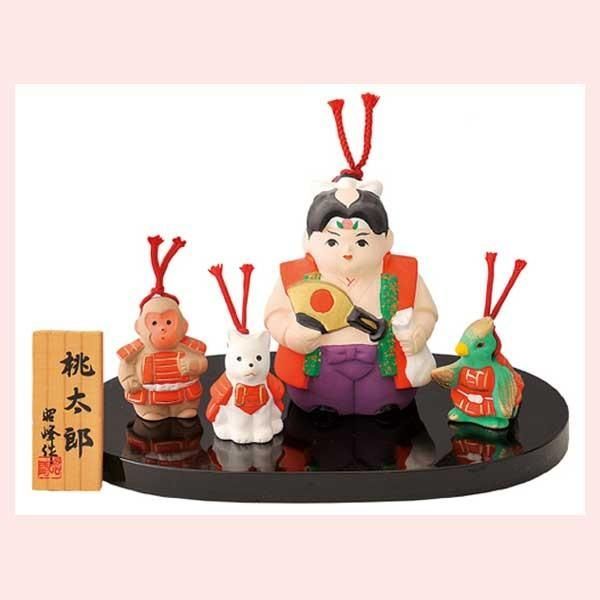 桃太郎とけらい達　福鈴　置物　S-65　※五月人形,五月飾り,端午の節句,こどもの日,陶器やガラス製 五月人形 コンパクト 陶器 小さい おとぎ話 桃太郎/ 人形師の手造り置物 ひさみ窯　熊のり金太郎 /こどもの日 端午の節句 初夏 お祝い 贈り物  プレゼント : 美濃のちゃわん屋さん 古林恩羅院 - 通販 - Yahoo!ショッピング