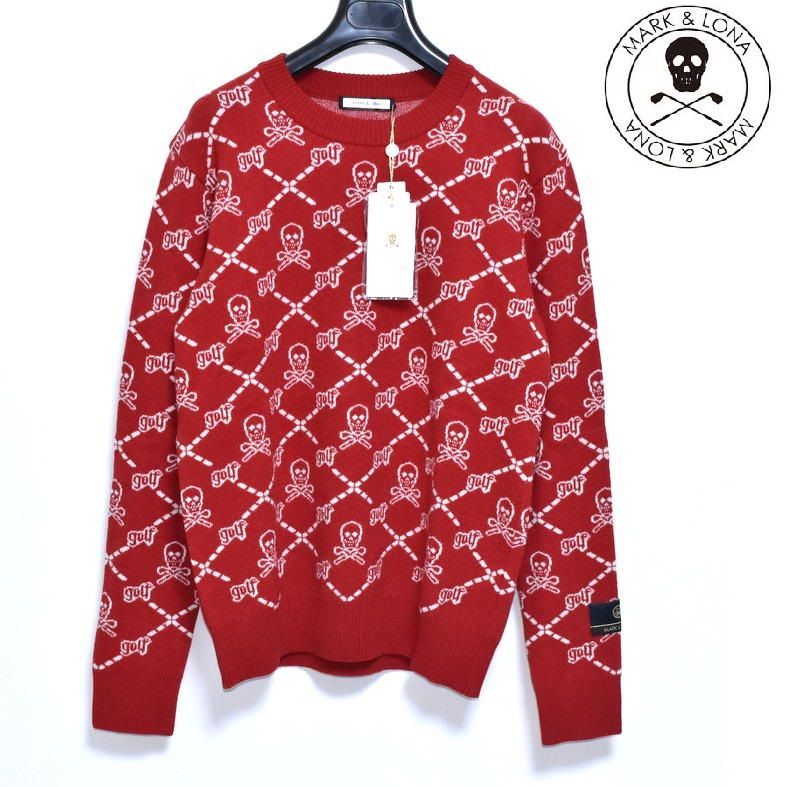 新品 MARK u0026 LONA Ruler Fulling Crew Sweater 46 マークアンドロナ ニットセーター スカル