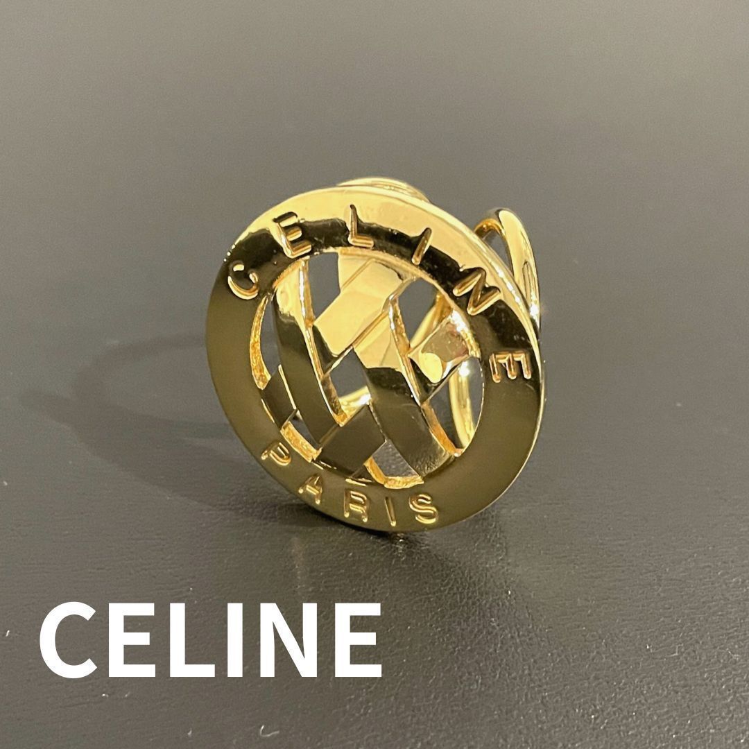 CELINE セリーヌ スカーフリング スカーフ留め CEINEロゴ サークル