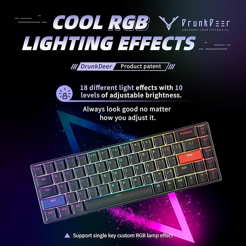 DrunkDeer G65 ラピッドトリガー ゲーミングキーボード ANSI Amazon | DrunkDeer G65 eスポーツゲーミングキーボード
