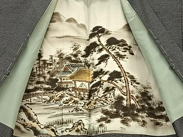 平和屋着物○男性 本場大島紬 アンサンブル 100亀甲 総詰め 正絹 逸品