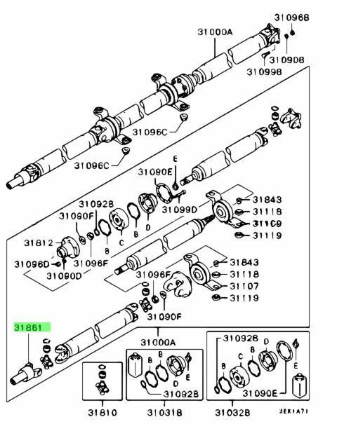 ミツビシ ミラージュ ランサー Lancer Evolution CP9Aヨーク プロペラ シャフト スリーブ YOKE PROPELLER SHAFT SLEEVE EVO5 RS 98M EVO6