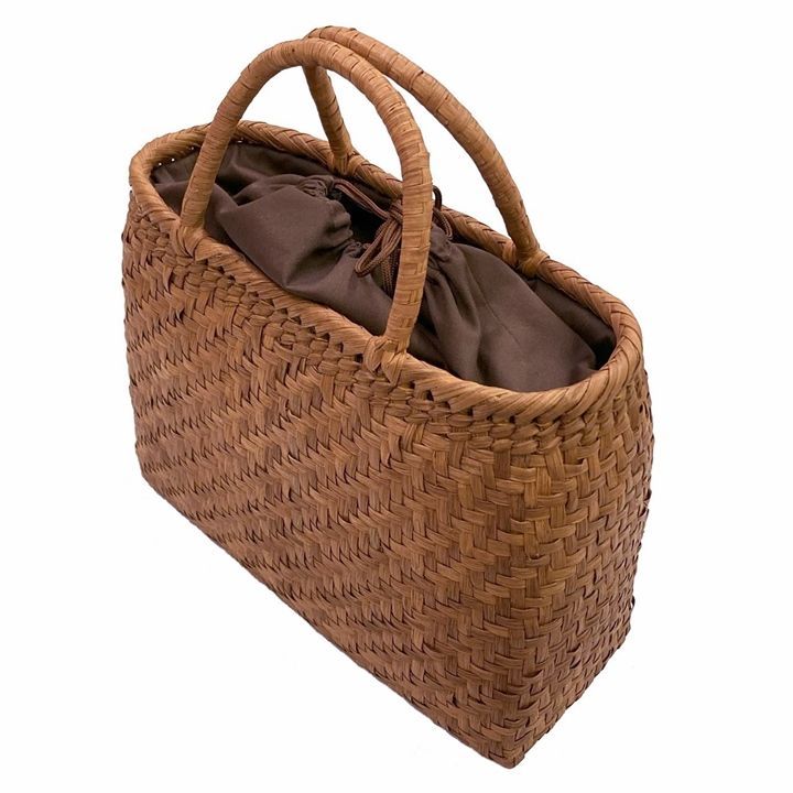 新品 未使用品 山ぶどうバッグ 網代編み 巾着付き バッグ 山葡萄 かご  