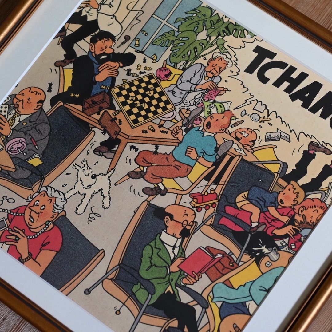 TINTIN コミックアート 木製フレーム TINTIN コミックアート 木製フレーム TINTIN コミックアート