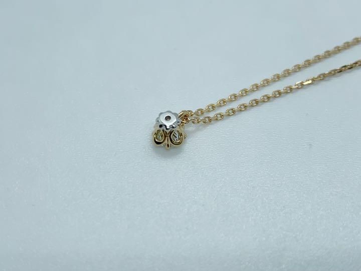 特別特価】星の砂K18PG/WG ダイヤモンド 一粒石ペンダントネックレス