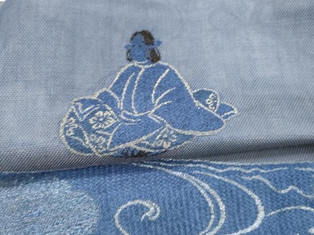 専用帯2539 ●高級 正絹 刺繍 夏帯 名古屋仕立て 名古屋帯 鶴 名古屋帯 鶴の刺繍 正絹 専用帯2539 ○高級 正絹 刺繍 夏帯 名古屋