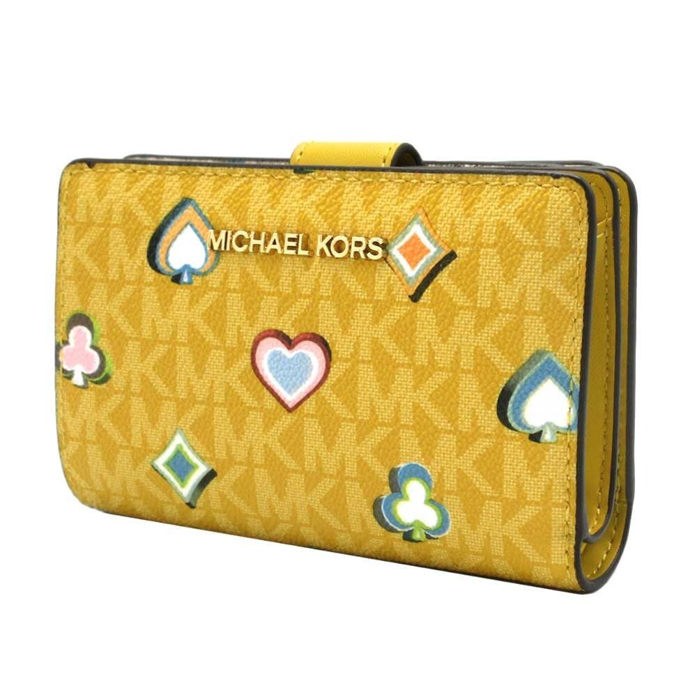 マイケルコース 35F5GTVF6U 財布 二つ折り財布 MICHAEL KORS JET SET TRAVEL MKシグネチャー トランプ ミディアム ウォレット アウトレット レディース