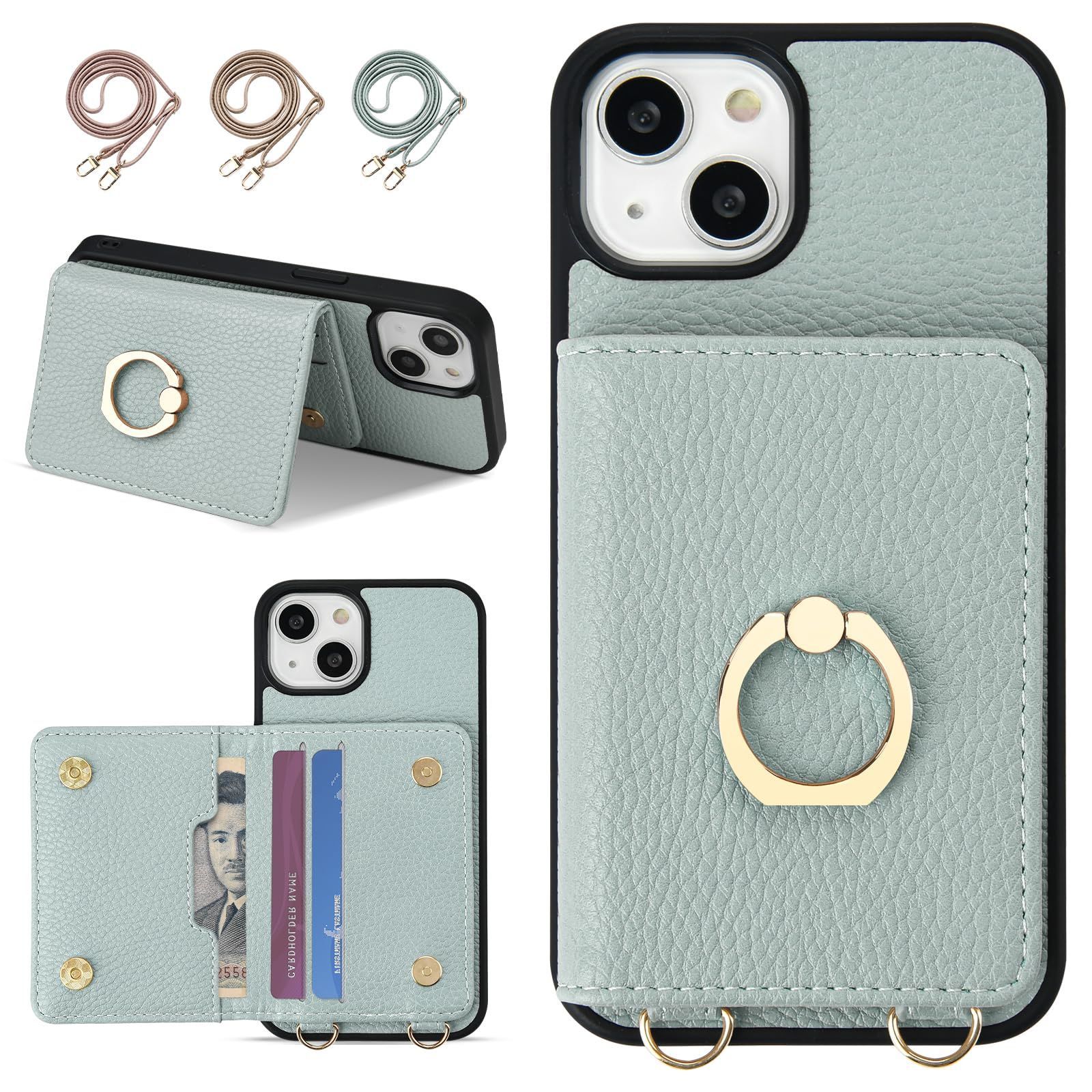 ストラップ ショルダーケース iPhone12pro スマホ 肩掛け 携帯 首掛け 手帳 12ケース ケース あいふぉん リング付きケース お洒落 磁気 可愛い カード収納 PUレザー 財布型 背面 スマホケース 衝