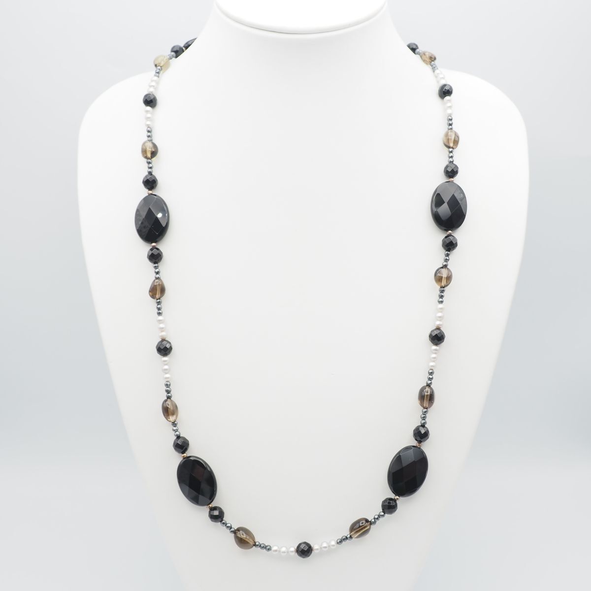 K878 オニキス スモーキークォーツ STERLING SILVER925刻印
