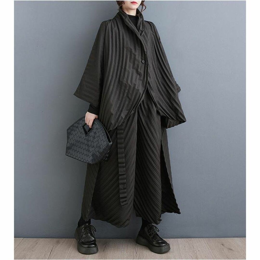 モード ベスト 長袖 シャツ パンツ 3点セット 上下セット バイカラー アシメ wx-ff-102.jpg