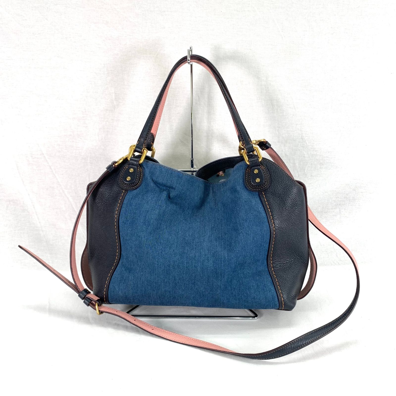 COACH コーチ　2way ハンドバッグ　デニム　花柄　29475 COACH コーチ2way ハンドバッグデニム花柄29475