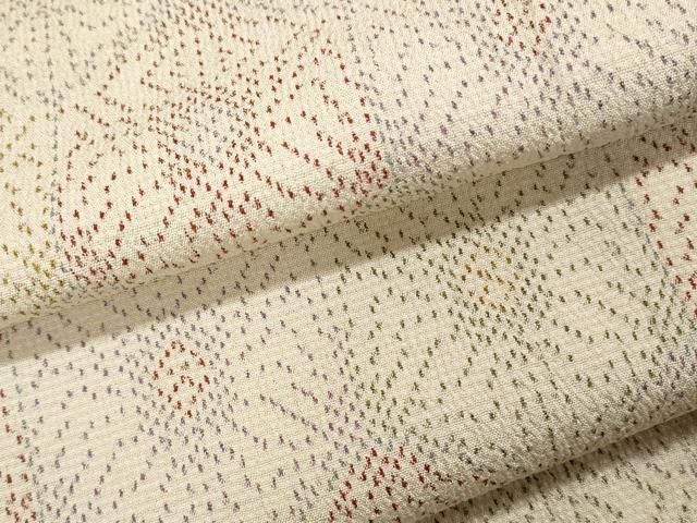 平和屋着物▽本塩沢　単衣　吉祥花文　三越扱い　正絹　逸品　CAAR9815ev 平和屋着物▽本塩沢 単衣 吉祥花文 三越扱い 正絹 逸品 CAAR9815ev