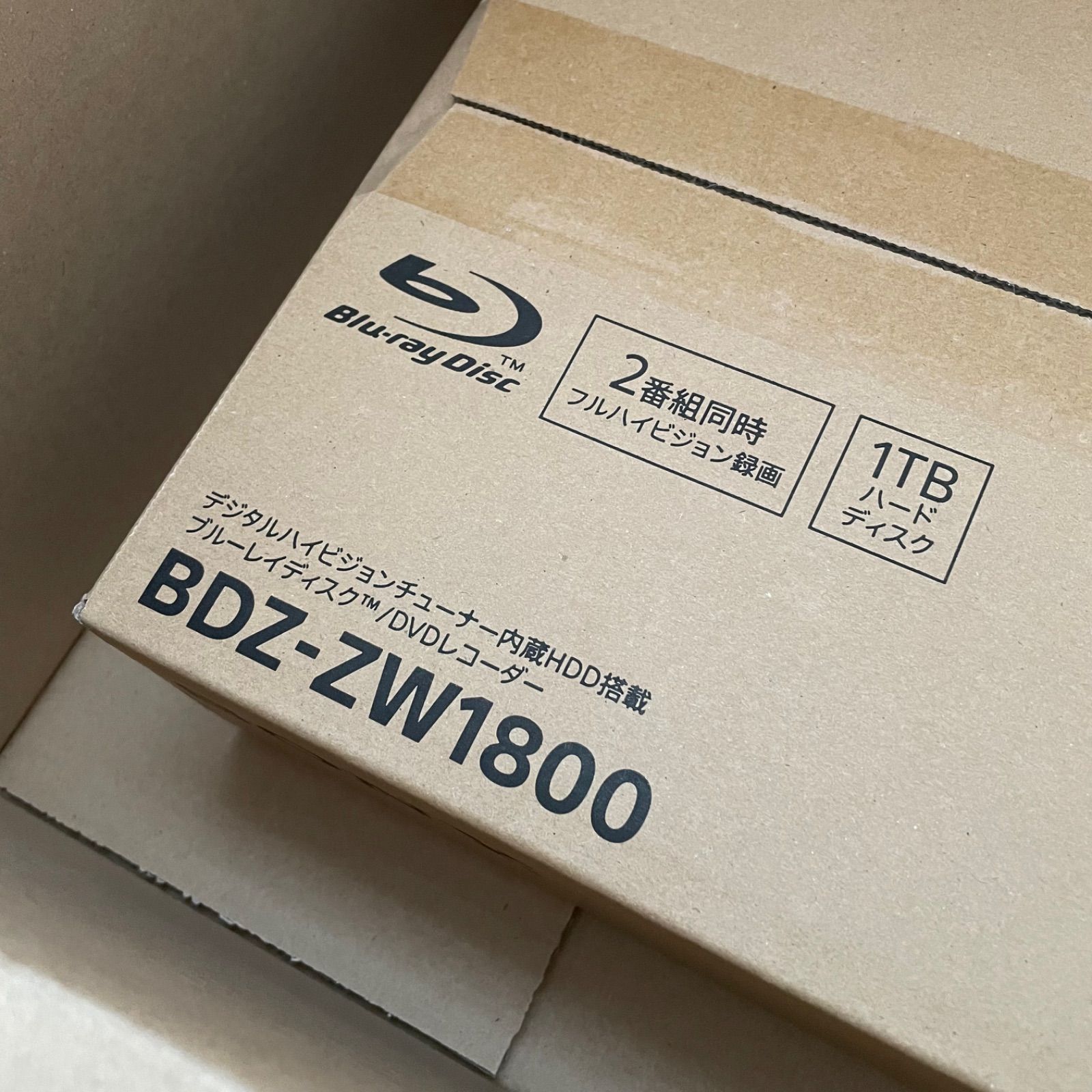 ソニー 1TB 2チューナー ブルーレイレコーダー BDZ-ZW1800 未使用