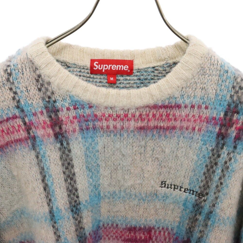 SUPREME (シュプリーム) 20AW Brushed Plaid Sweater モヘア タータンチェック クルーネックニット セーター マルチカラー