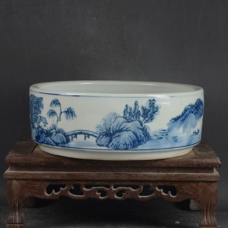 鯖山水  庭楼  筆洗  水仙の鉢  陶磁器 装飾品 現代工芸品美術品 置物 鯖山水 庭楼 筆洗 水仙の鉢 陶磁器 装飾品 現代工芸品美術品