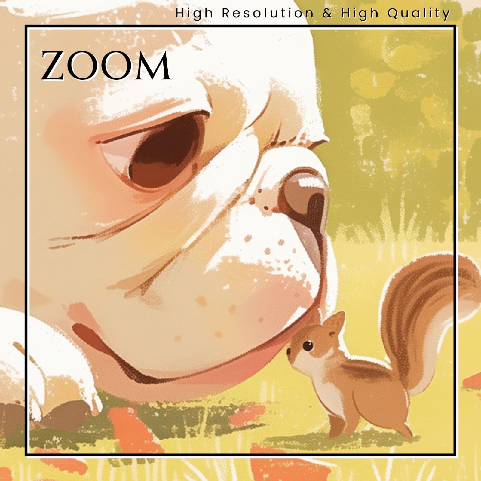 栗鼠犬戯舞 フレンチブルドッグ犬の子犬 No 1 フレブル リス 紅葉 秋 子犬 ペットロス うちの子記念日 アートポスター 犬の絵 犬のイラスト 犬雑貨 オーナーズグッズ 犬用品 ペット用品