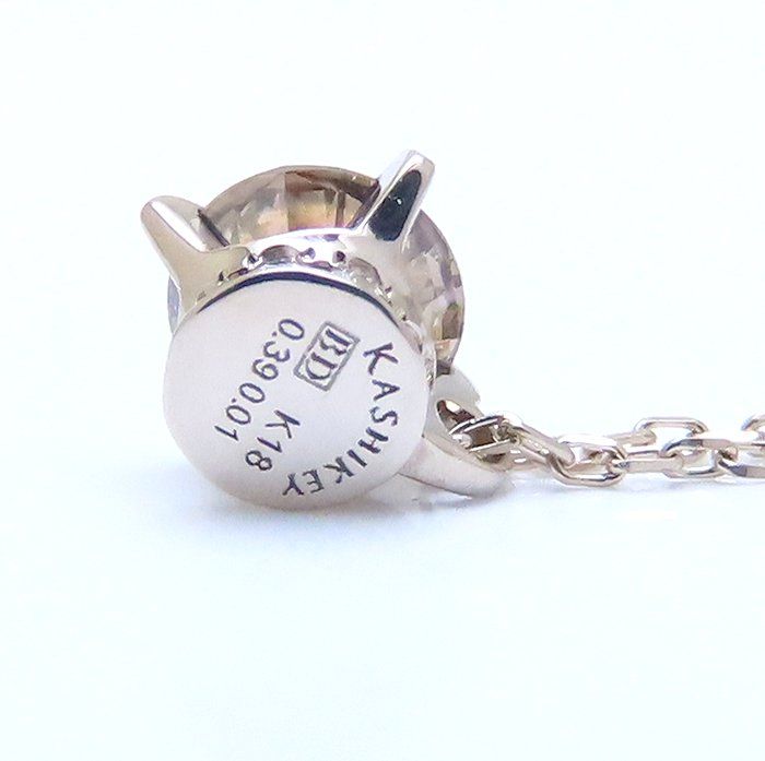 Kashikey カシケイ ソリティア ネックレス 一粒ブラウンダイヤモンド  